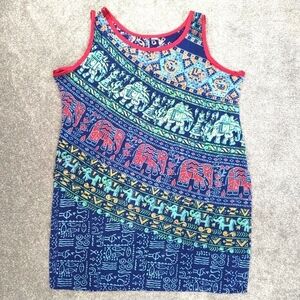 Traditional Indian prints sleeveless tunic top beach cover size Large XLarge